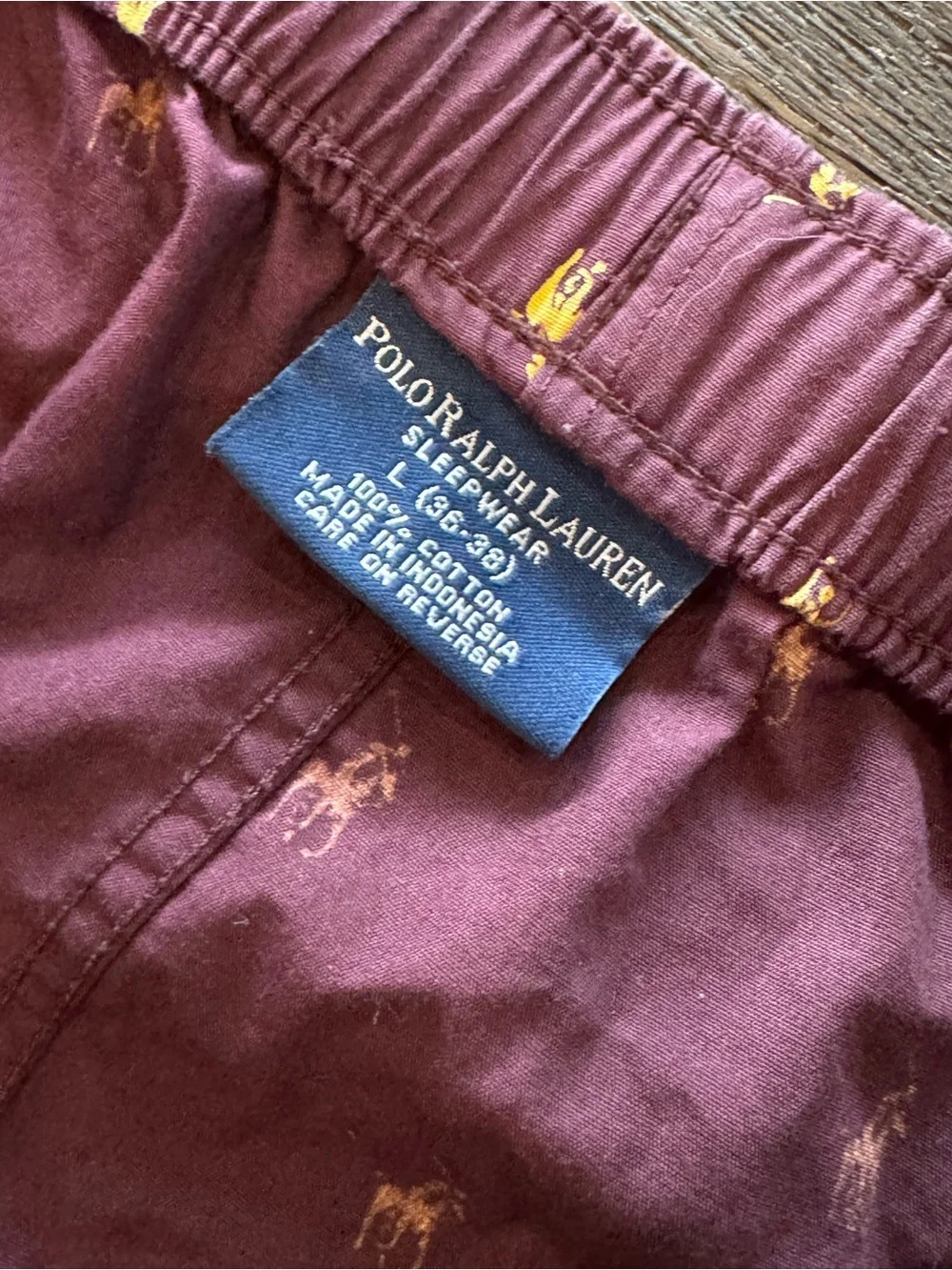 Polo Ralph Lauren Men's Burgundy Cotton Lounge Pajama Pants Large 36-38